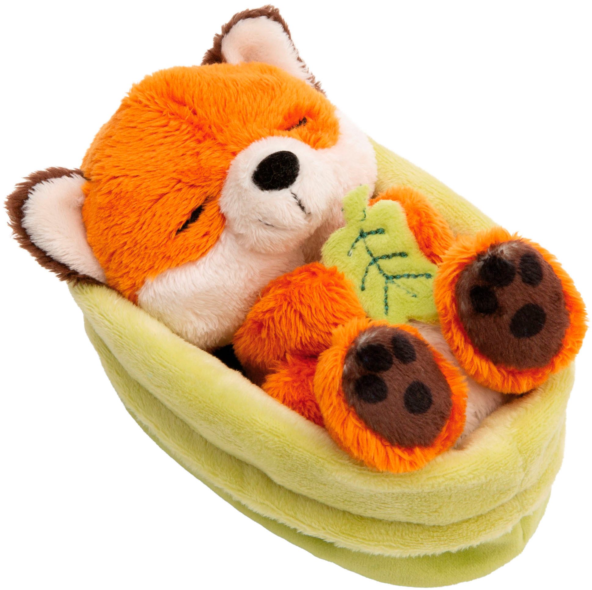Nici Kuscheltier Sleeping Pets GREEN, Fuchs mit Blatt 12 cm schlafend im Körbchen grün