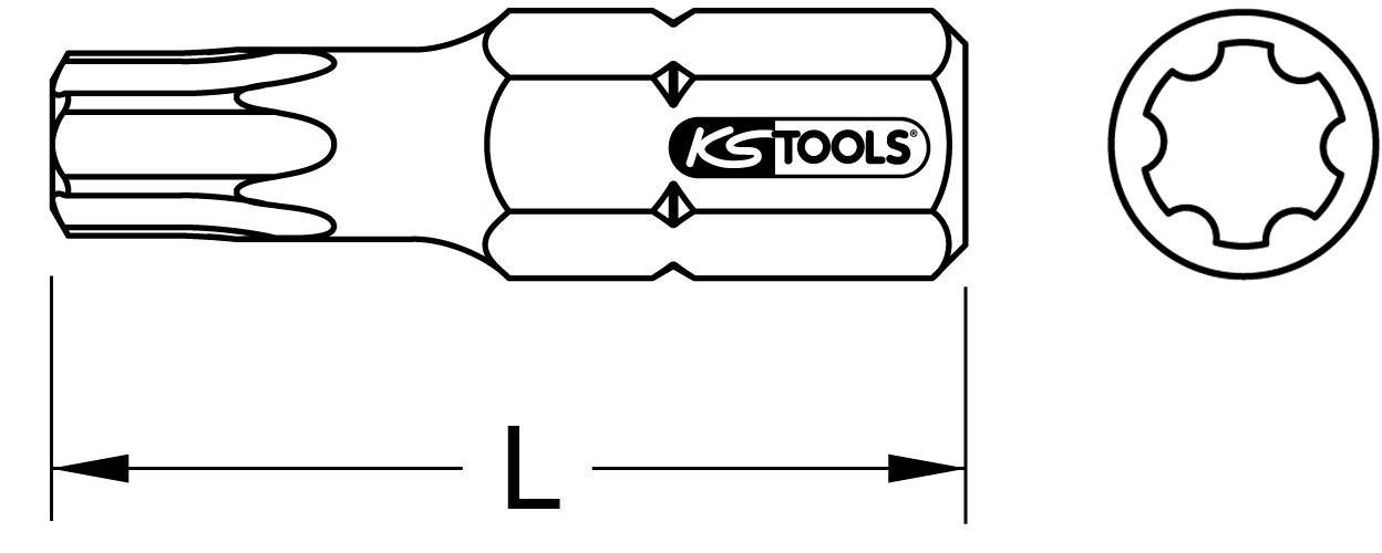 Thumbnail - KS Tools Bohrer- und Bitset 1/4" Torx PLUS Bit, 30 mm, IP8