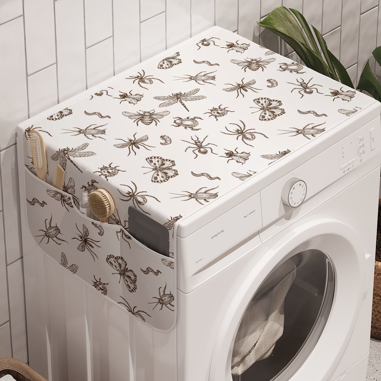 für Trockner, und Kreaturen Kunst Insekten Badorganizer Entomologische Abakuhaus Waschmaschine Anti-Rutsch-Stoffabdeckung