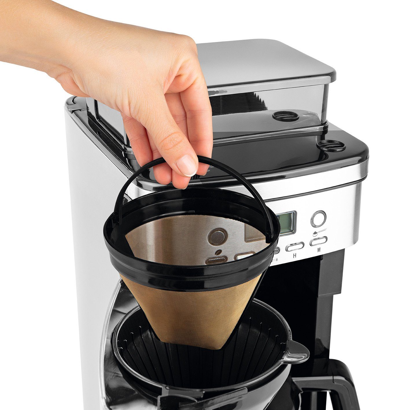 BEEM Filterkaffeemaschine FRESH-AROMA-PERFECT möglich und Mahlwerk Kaffeepulver Zubereitung Kaffeebohnen Permanentfilter, 8 Thermokanne Tassen, mit