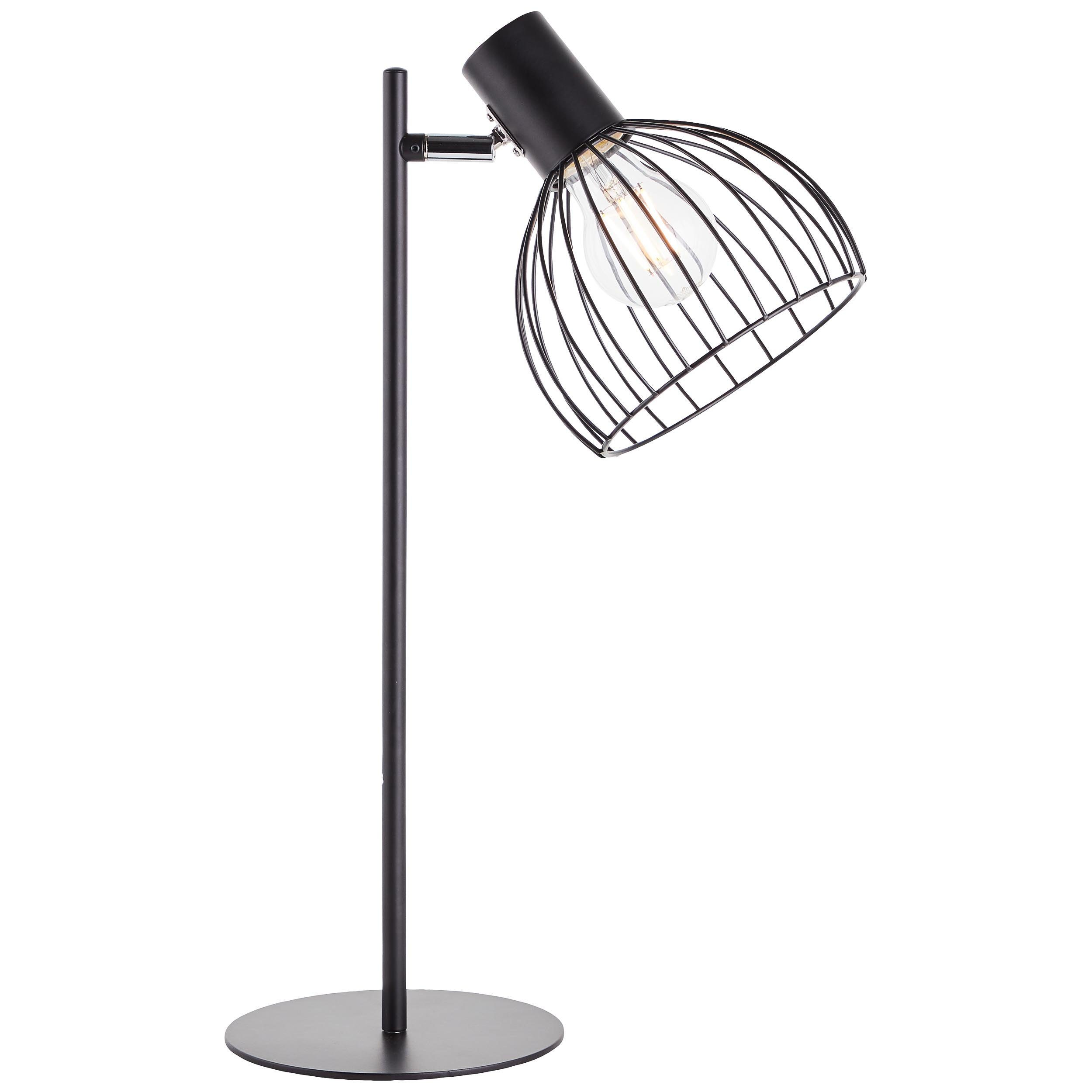 1x 40W, A60, Blacky, Tischleuchte E27, matt, Mit Lampe, schwarz Schnurz Brilliant Tischleuchte Blacky