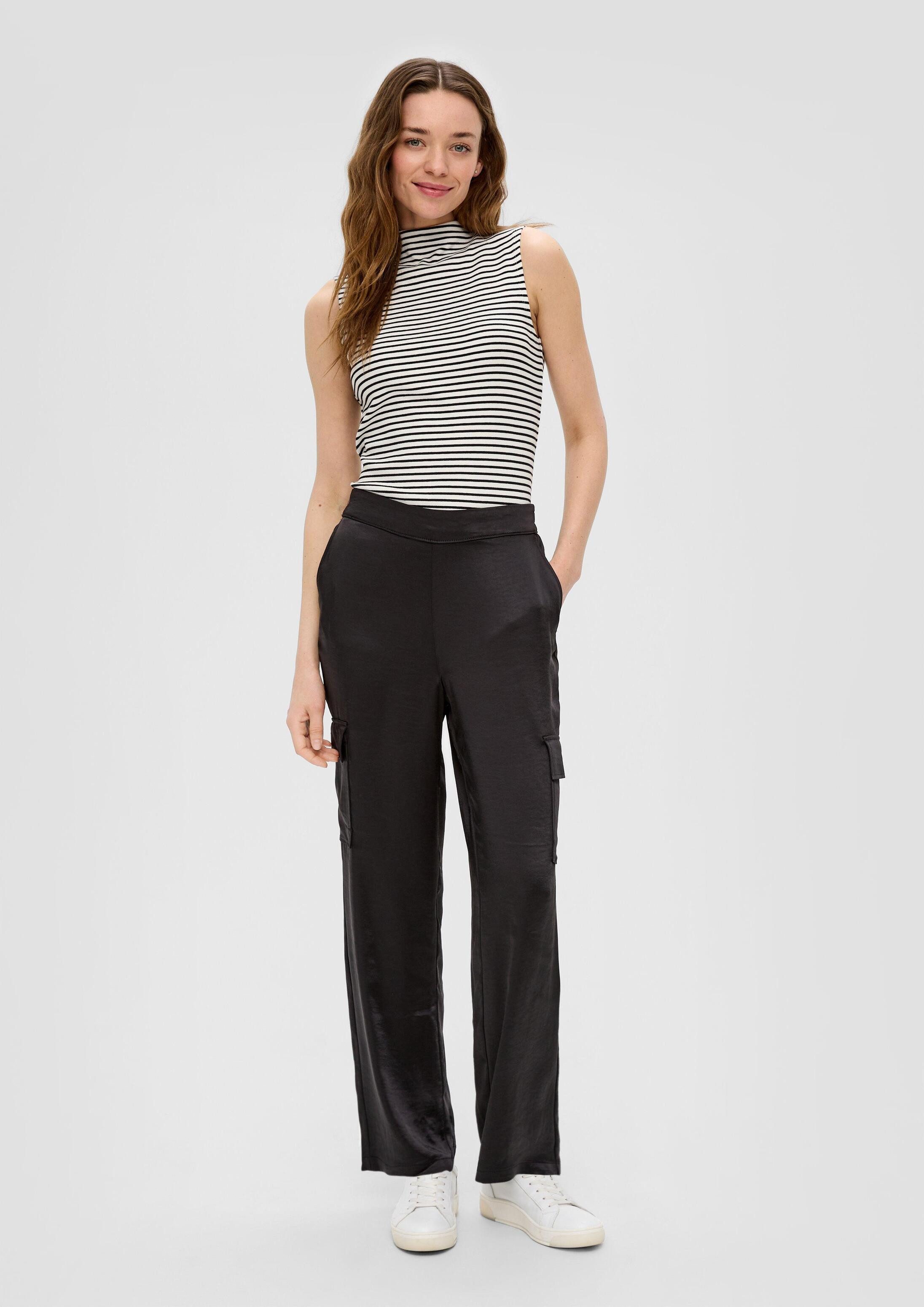 s.Oliver Chinos Hose Wide-Leg-Hose aus Satin