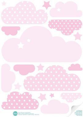 lovely label Wandsticker Wolken rosa - Wandtattoo Kinderzimmer Baby Mädchen