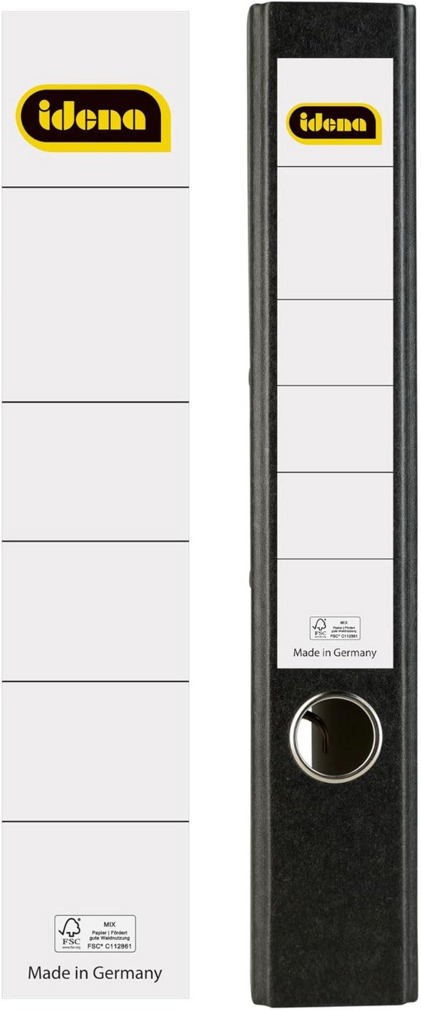 Idena Schulheft Idena Ordner-Rückenschilder Weiß 5cm - 10 Stück