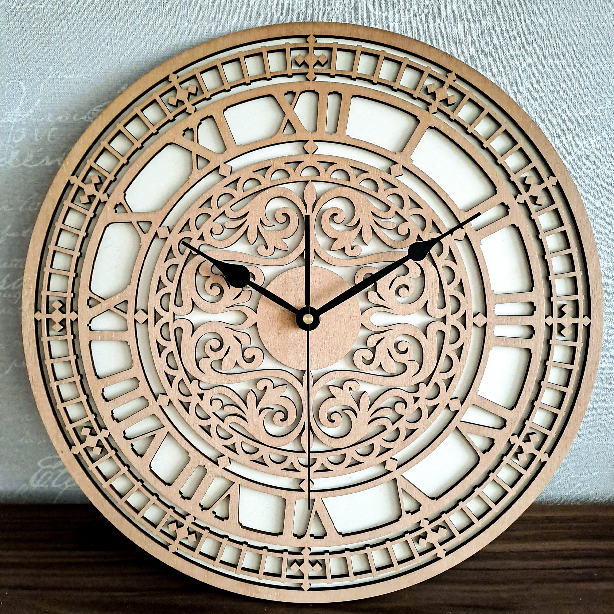 ORNAMENTI Wanduhr VINTAGE, grosse, holz, hingucker Wanduhr, BIG BEN, Ulmenb günstig online kaufen