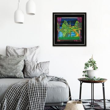 artissimo Bild mit Rahmen Hundertwasser Bild mit Rahmen / Poster gerahmt 53x53cm / Wandbild