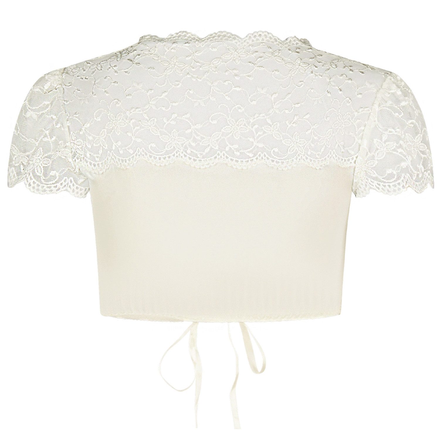 Nina Von C. Dirndlbluse Spitzen Bluse 'Valeska' Kurzarm 48462971, Champag – Bild 3 von 5