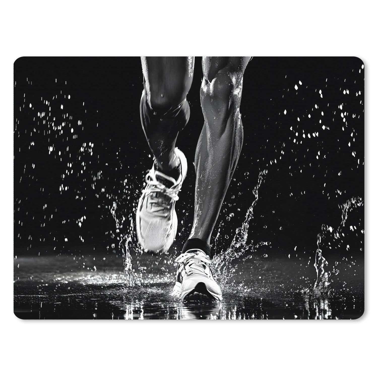 MuchoWow Mauspad Laufschuhe - Laufen - Drops - Schwarz (1-St), Gaming, Büro, Mousepad XXL, Großes, Mausunterlage, 80x60 cm