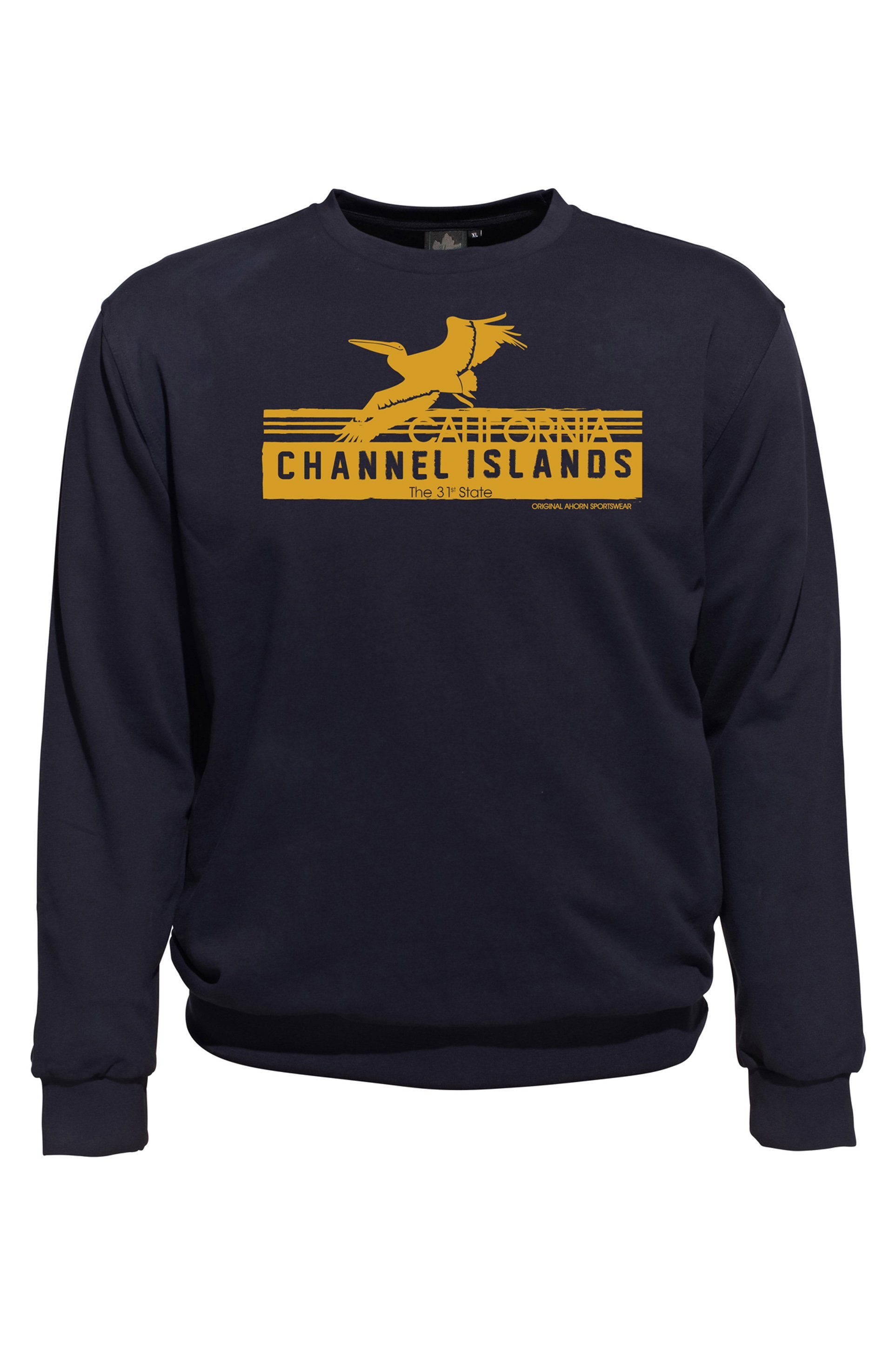 AHORN SPORTSWEAR Sweatshirt CHANNEL ISLANDS Ahorn Sportswear Herren von modischem Kuscheliges mit Frontprint, für Sweatshirt