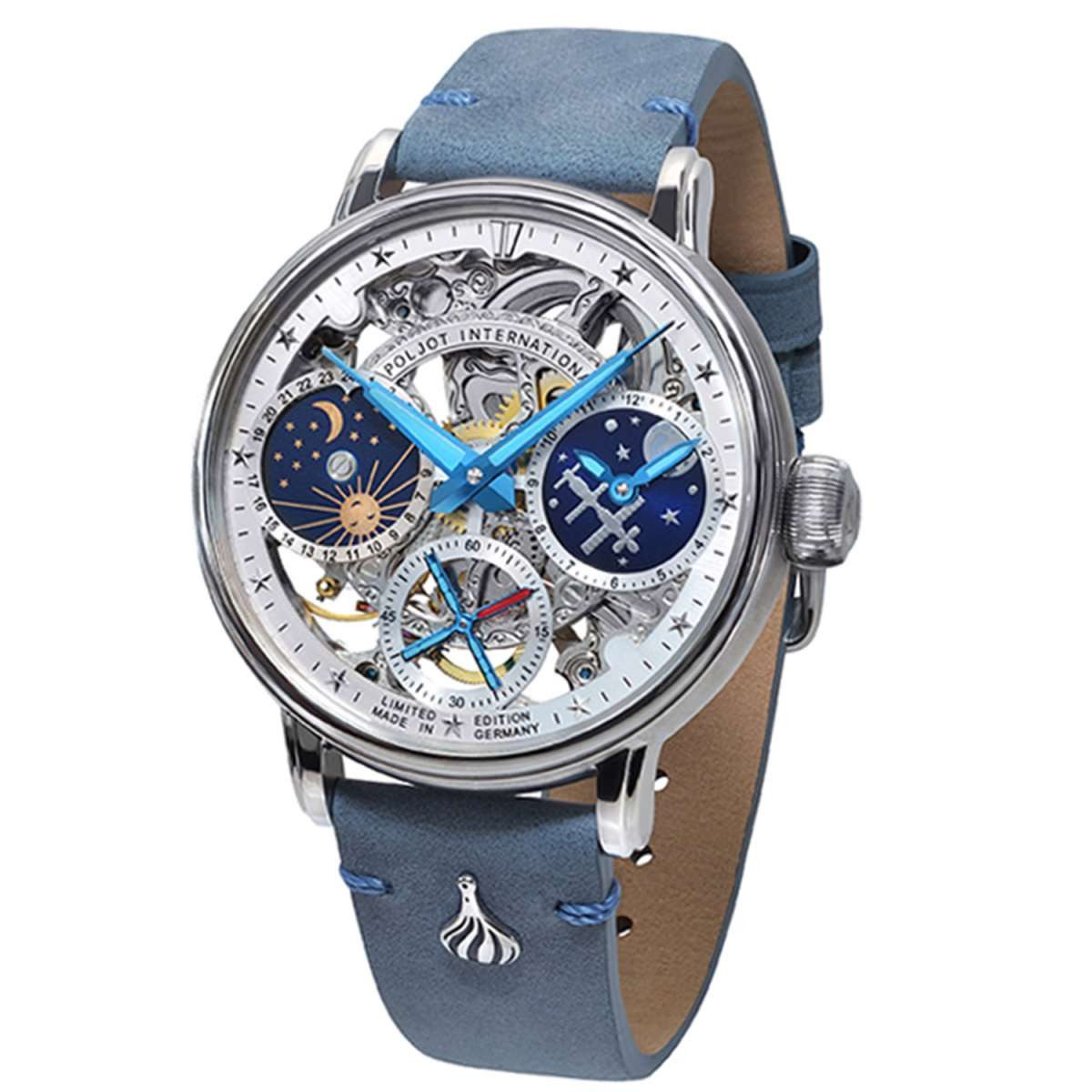 Poljot International Mechanische Uhr 9931.2940555, Herrenuhr Handaufzug Orbita Grau/Türkis