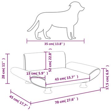 vidaXL Hundekorb Hundebett Taupe 70x45x28 cm Stoff Körbchen Hundesofa