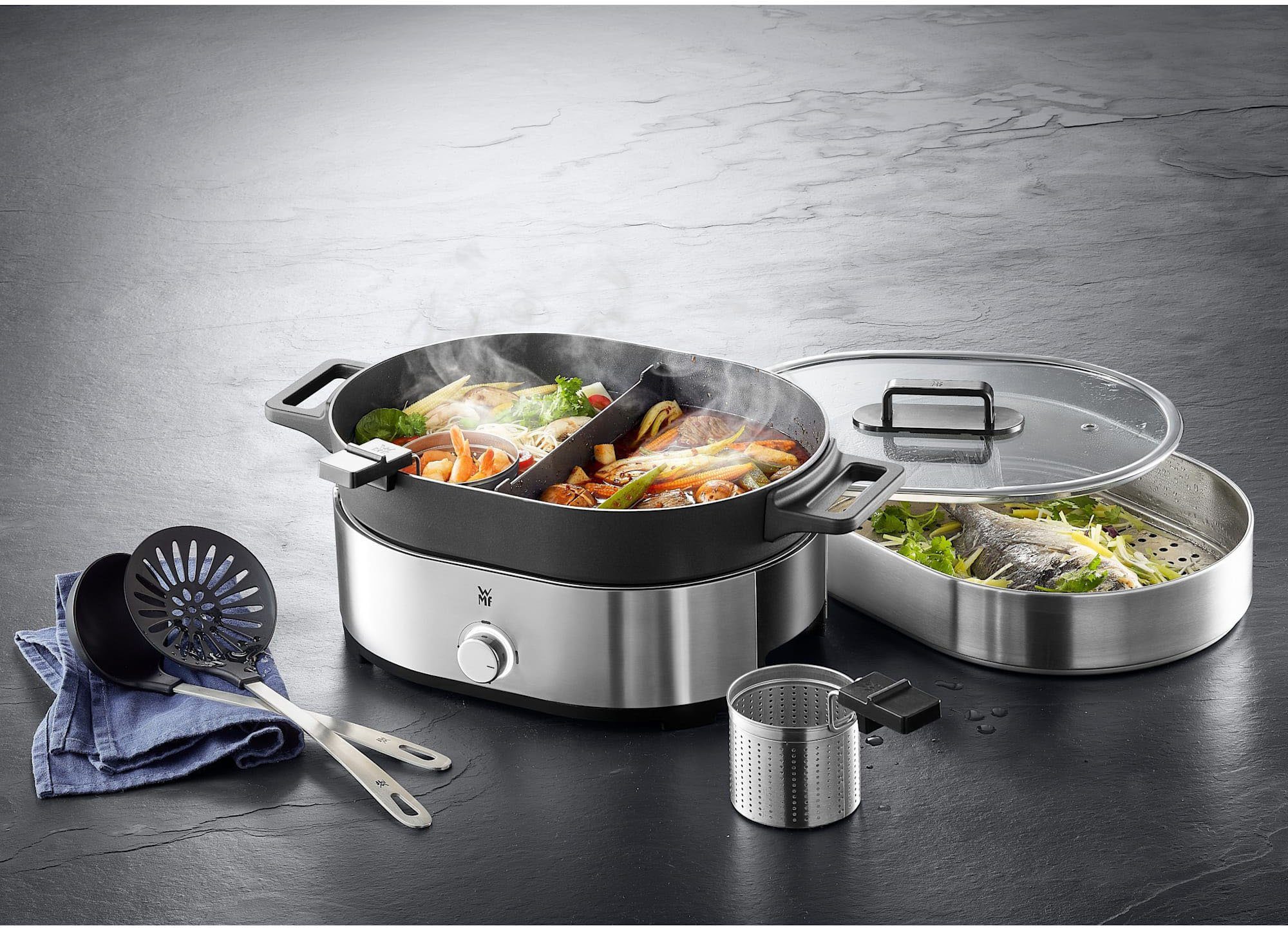 WMF Dampfgarer Lono Hot Pot & Dampfgarer, 1700 W, 3,6l, mit Garkörbchen, spülmaschinengeeignete Bestandteile