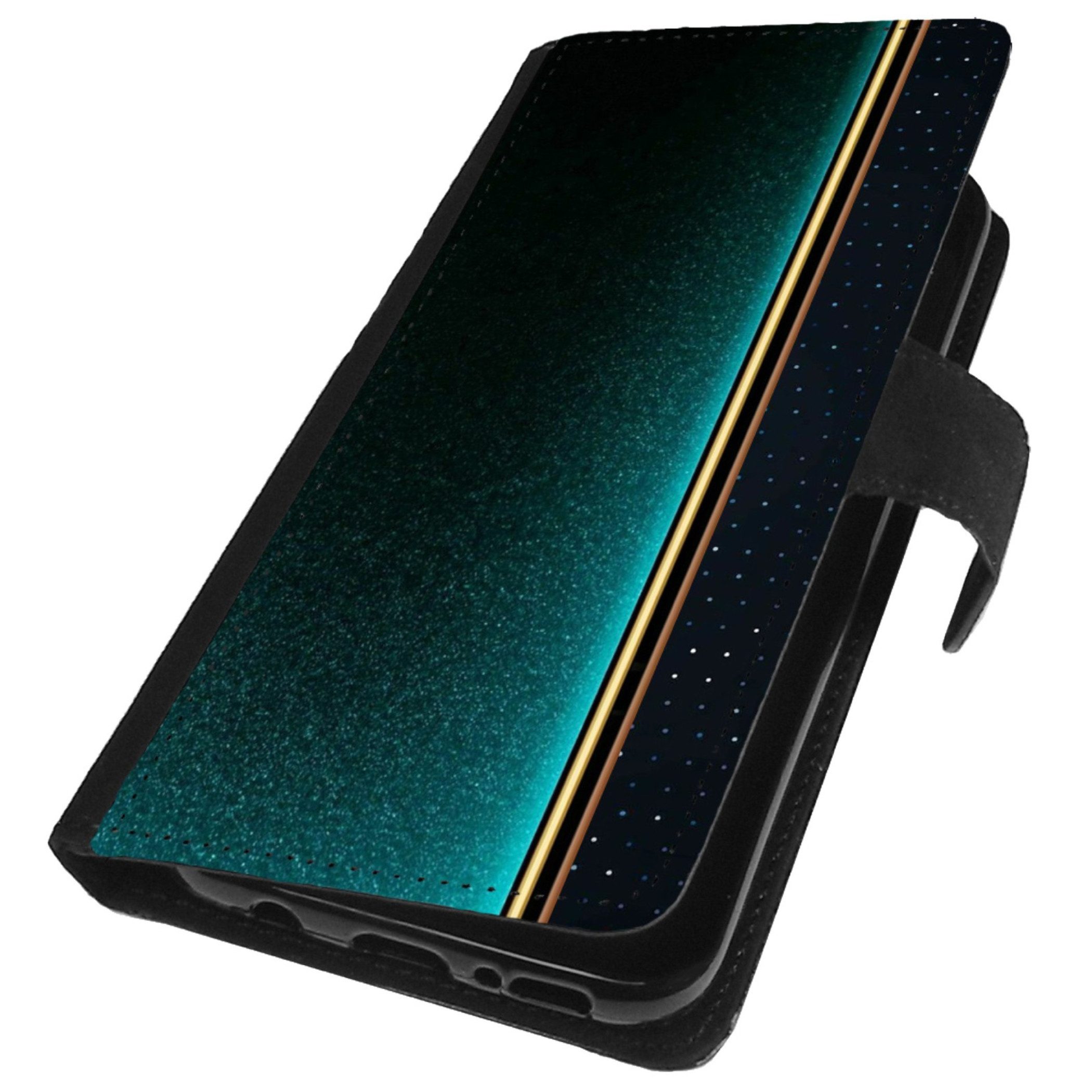 Handyhülle MOTIV 402 Schwarz Türkis Schutz Hülle für Samsung Galaxy Handy