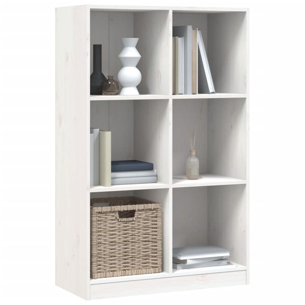 vidaXL Bücherregal Bücherregal Weiß 70x33x110 cm Massivholz Kiefer, 1-tlg.