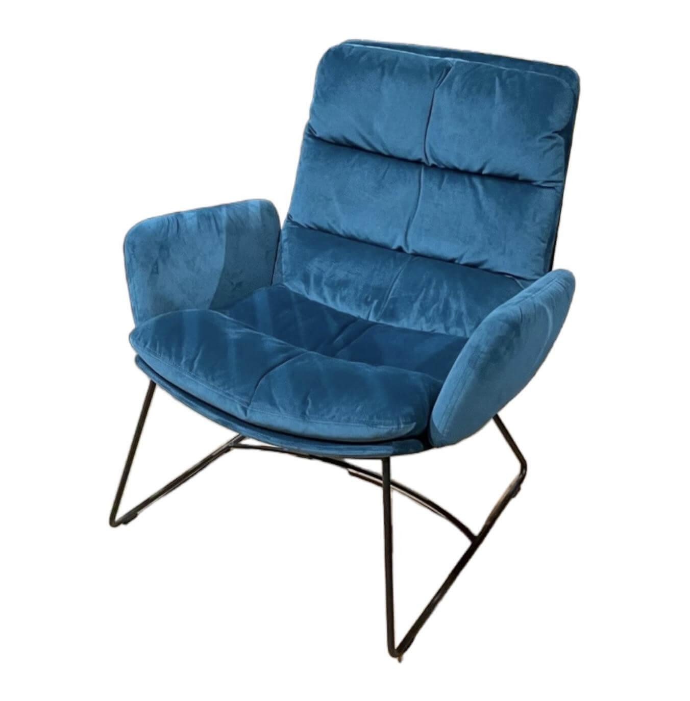 KFF Loungesessel Sessel Arva Lounge Stoff Seven Petrol 56 Struktur Schwarz
