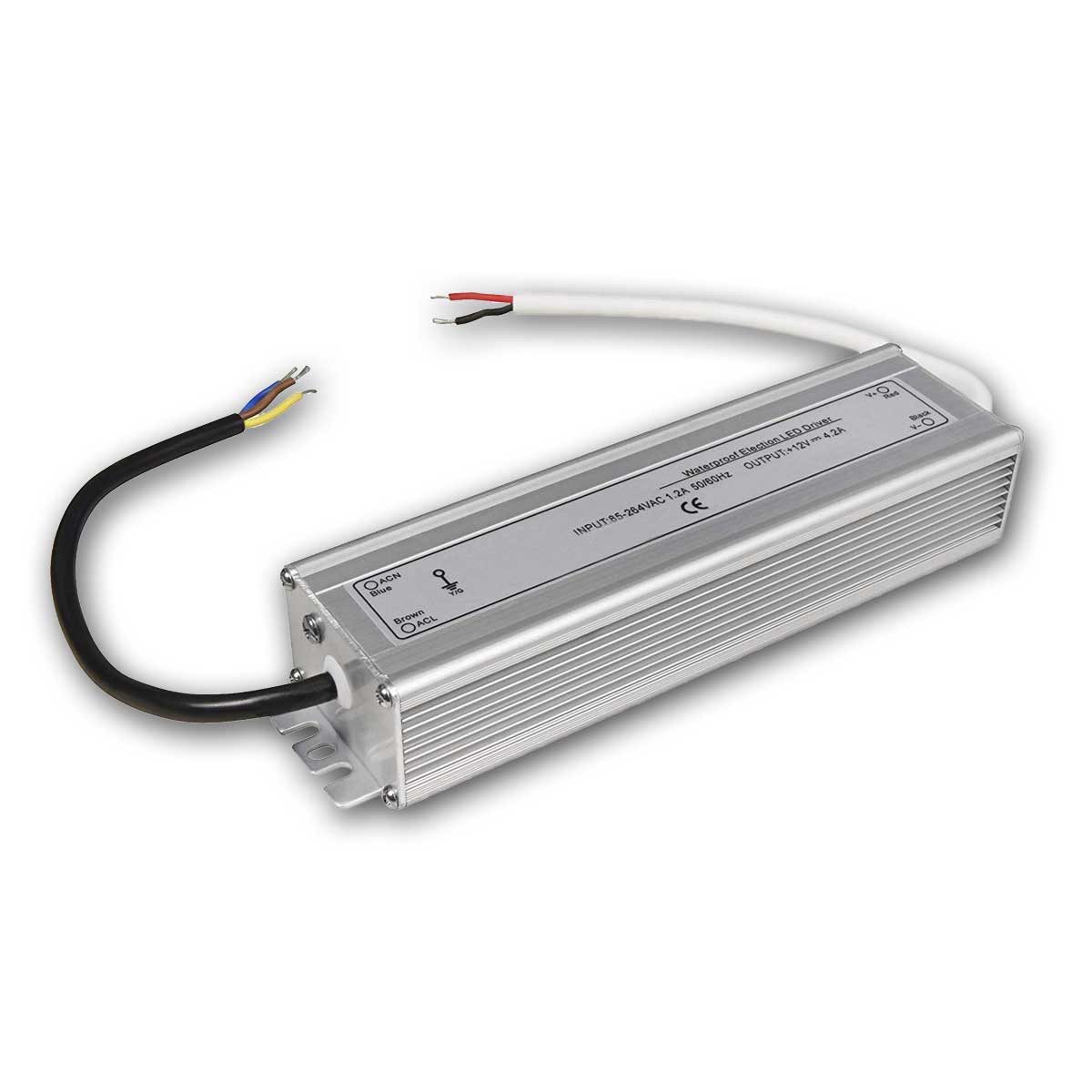 McShine LED-Trafo elektronisch, 12V DC, 1-50W, 4,2A, IP65 LED Trafo
