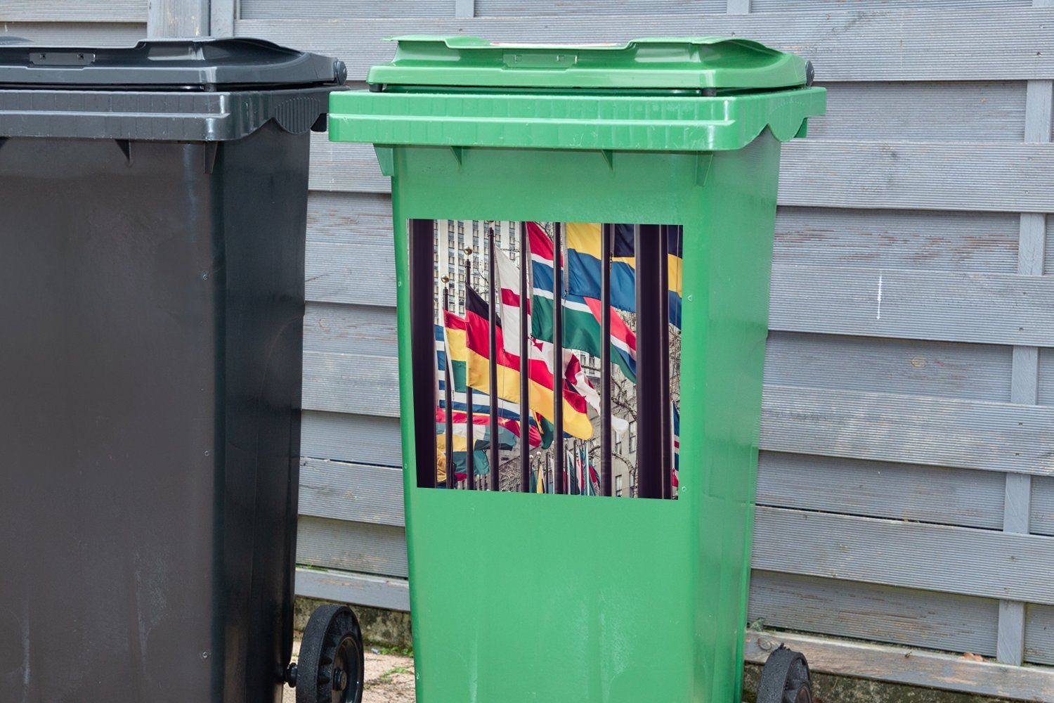 Flaggen Wandsticker Länder Mülltonne, Sticker, verschiedenen Abfalbehälter der MuchoWow St), Nationale (1 Mülleimer-aufkleber, Container,