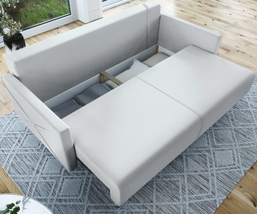 DELIFE Schlafsofa Kehsa, 220x100 cm Flachgewebe Mint Bettkasten Schlafsofa