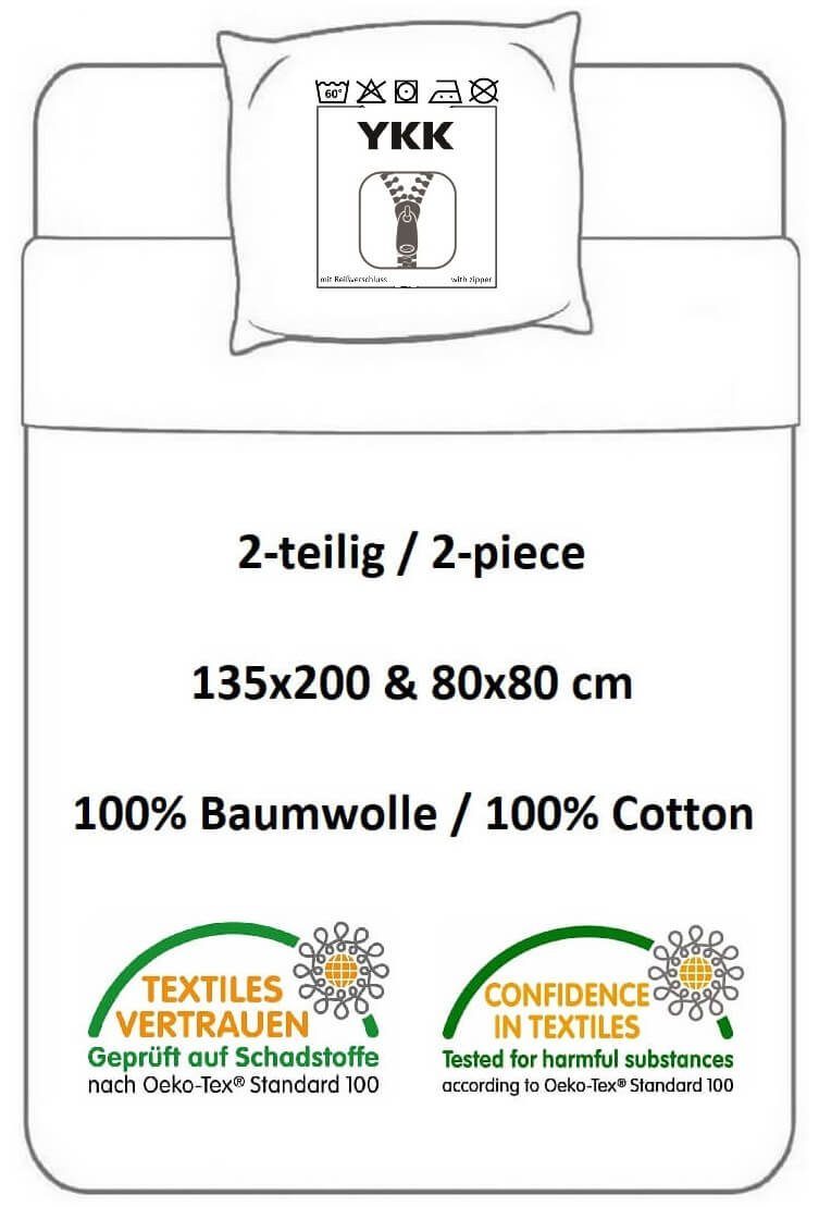 Carbotex Bettwäsche Mops-Welpe - Hunde-Bettwäsche-Set mit Wendemotiv, 135x200 & 80x80, Baumwolle, 100% Baumwolle – Bild 4 von 4