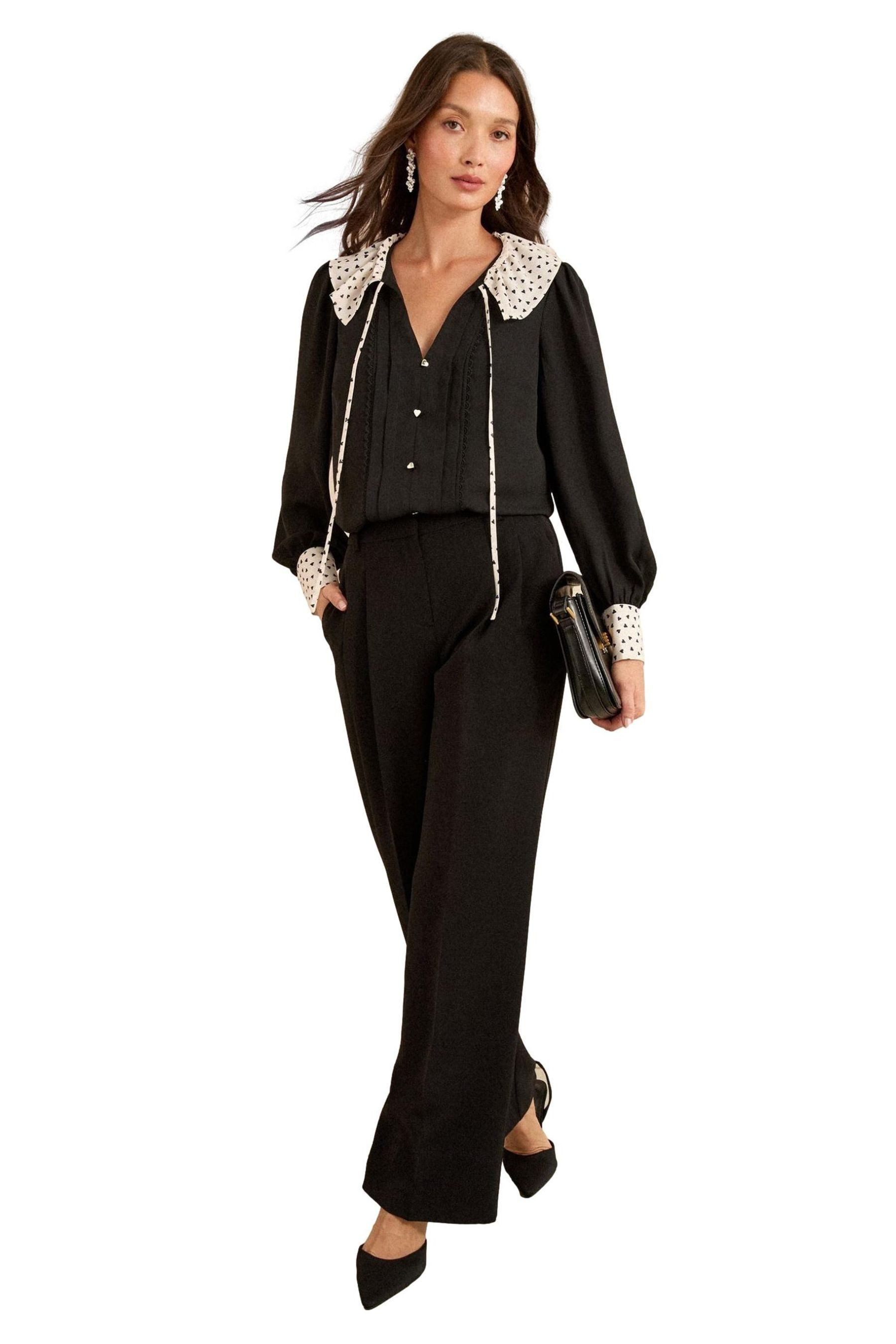 Love & Roses Langarmbluse Love & Roses Bluse mit Rüschenkragen, Regular (1- günstig online kaufen