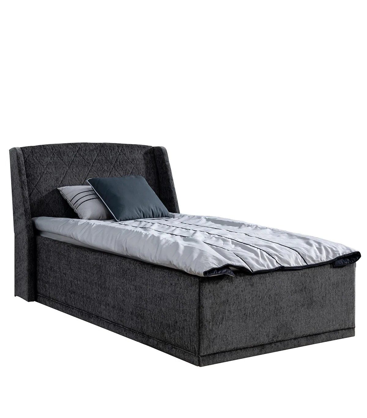 Xlmoebel Polsterbett Grau Holz Kinderbett mit stilvollem Design und hoher Qualität (Bett, 1-tlg., Bett), Hergestellt in Europa