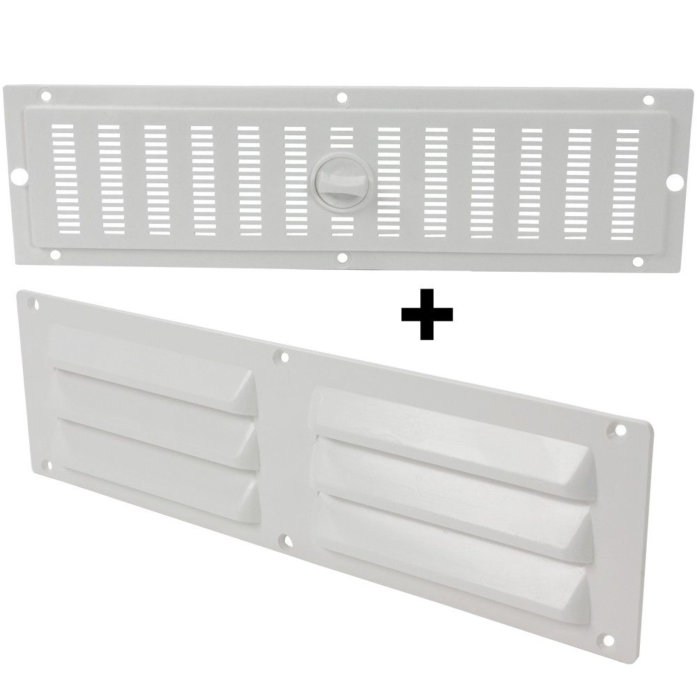 FAP Lüftungsgitter + Schiebelüfter Wohnwagen Wohnmobil Caravan Boot weiß 70 x 250 mm