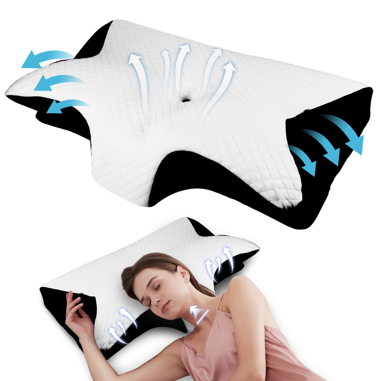 BlingBin Nackenstützkissen Ergonomisches Nackenkissen Memory Schaum Orthopä günstig online kaufen