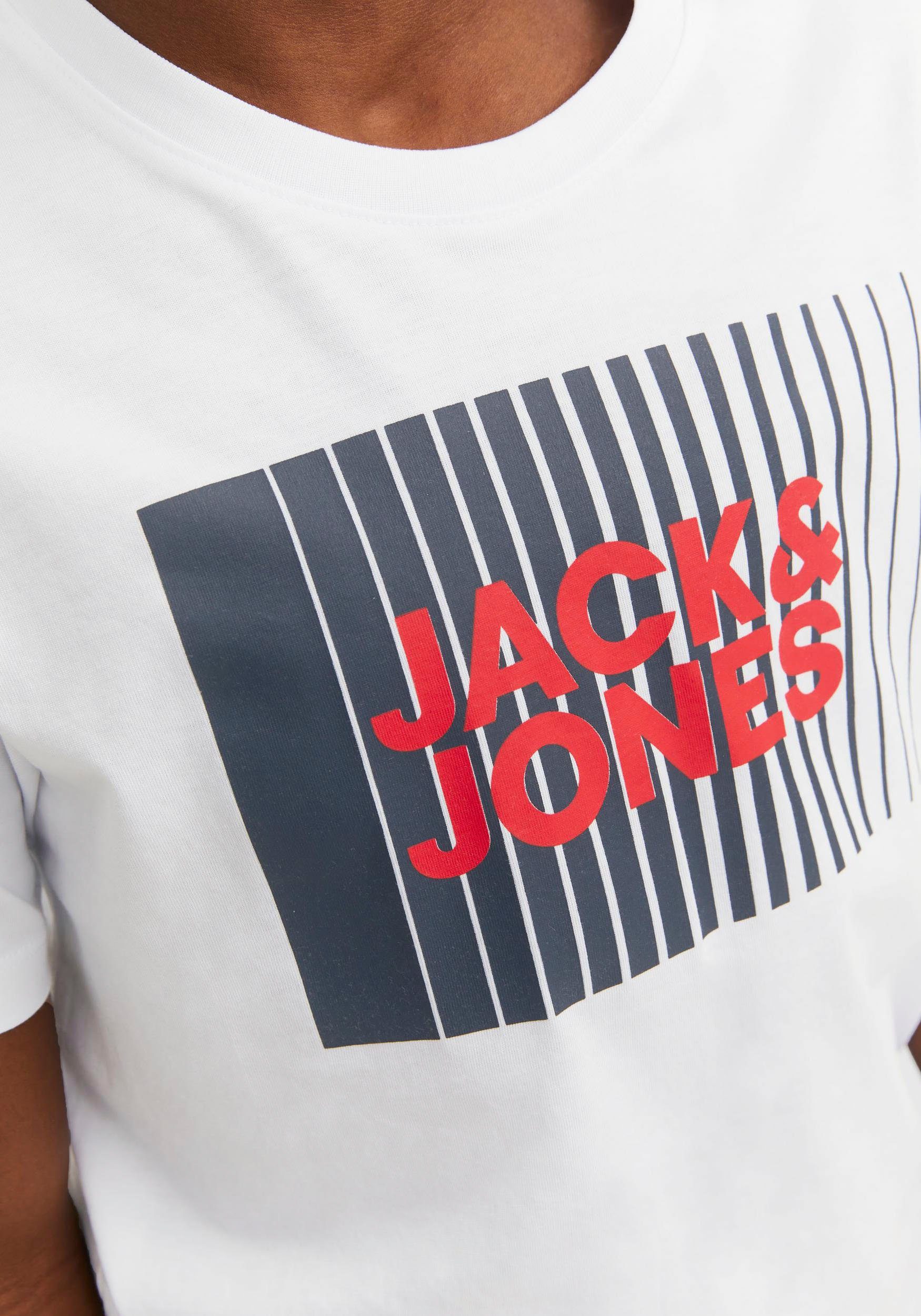 Jack & Jones Junior Kurzarmshirt O-NECK LOGO NOOS PLAY SS JJECORP TEE JNR White