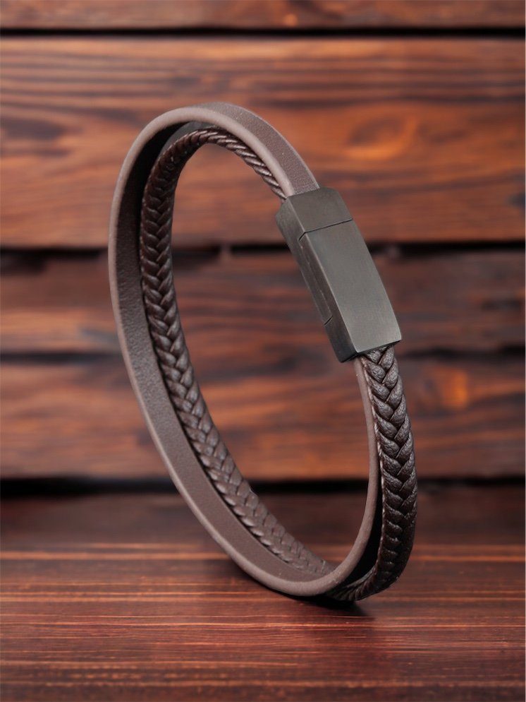 Karisma Schmuck Lederarmband Herren Edelstahl 2 günstig online kaufen