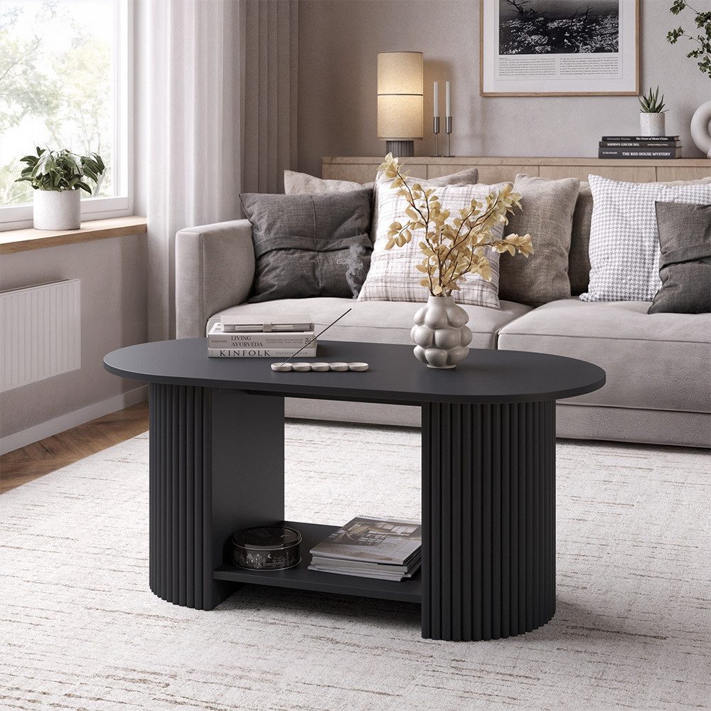 Vicco Couchtisch Calero, Schwarz/Schwarz, 100 x 50 cm (1-St)
