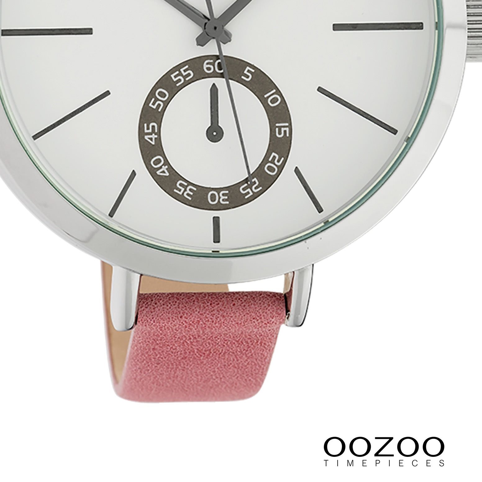 OOZOO Quarzuhr Oozoo Damen Armbanduhr Timepieces Analog, (Analoguhr), Damenuhr rund, extra groß (ca. 48mm), Lederarmband rose, Fashion