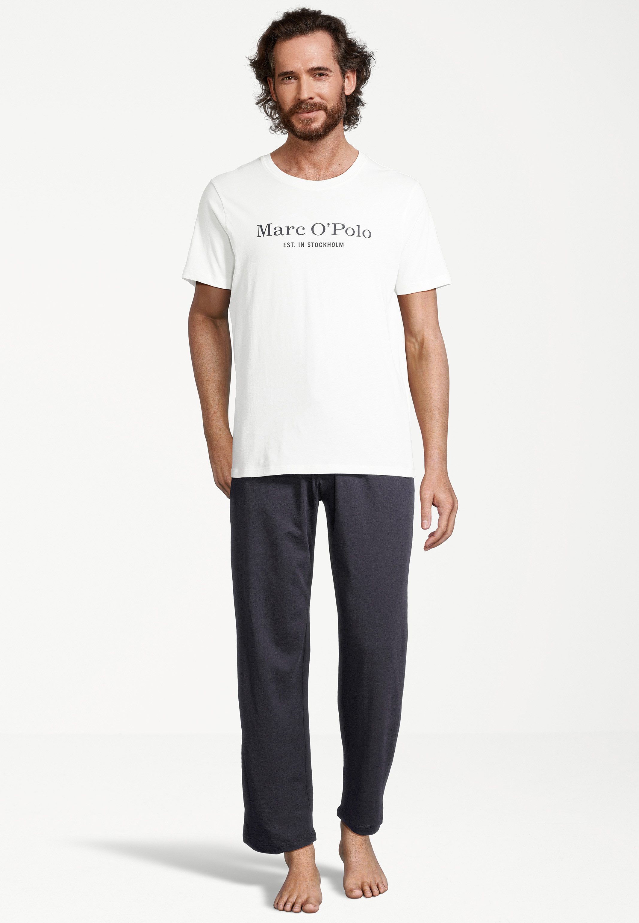 Marc O'Polo Pyjama Mix & Match Organic Cotton (Set, 2 tlg) Schlafanzug - Baumwolle - Atmungsaktiv - Mit Logo-Print auf der Brust