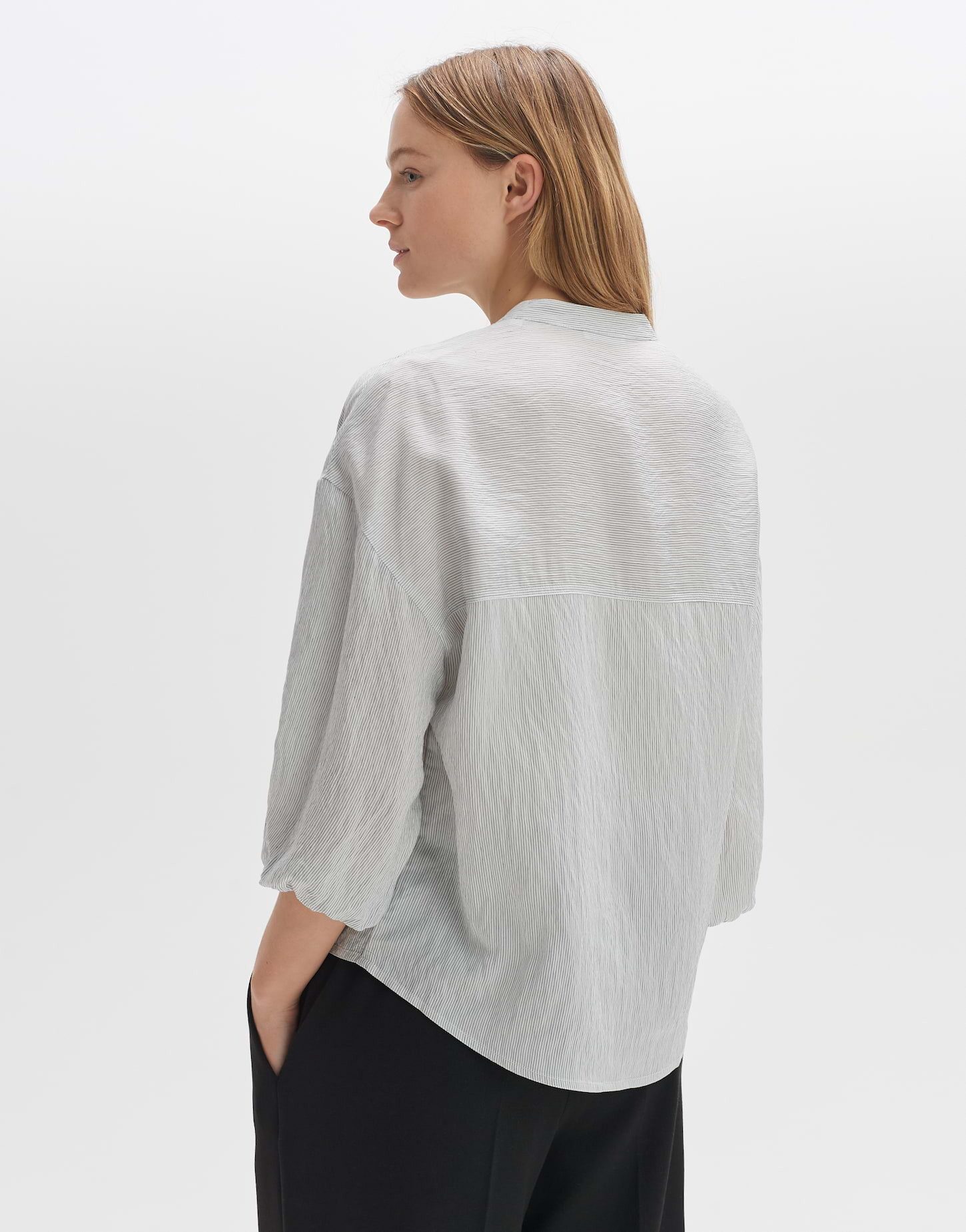 OPUS Kurzarmbluse Bluse FINTRA Loose aus ECOVERO™ Viskose Mix
