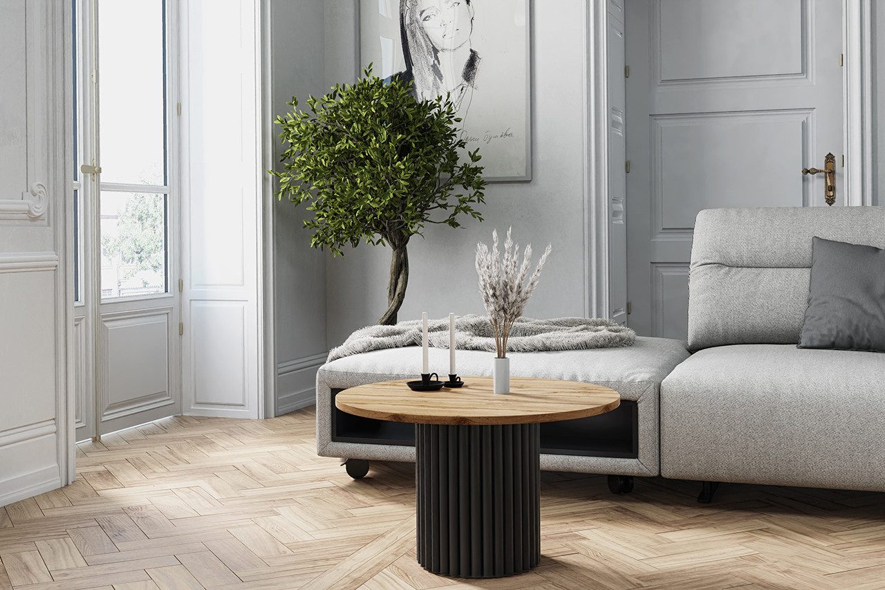 Couchtisch LOMELO – Runder Couchtisch im modernen Design (67x67x42 cm)