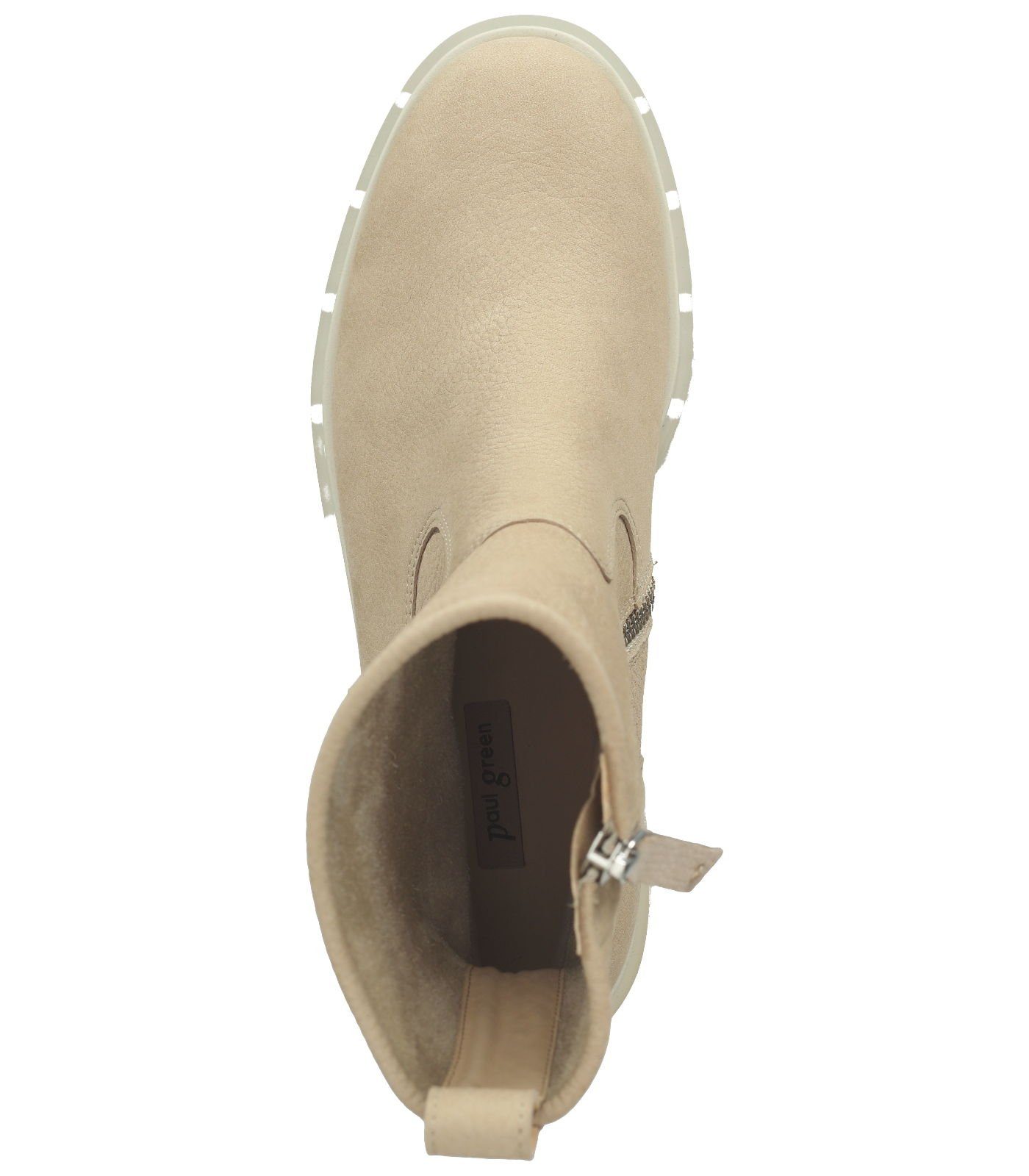 Paul Green Stiefelette Plateaustiefelette Nubukleder Beige