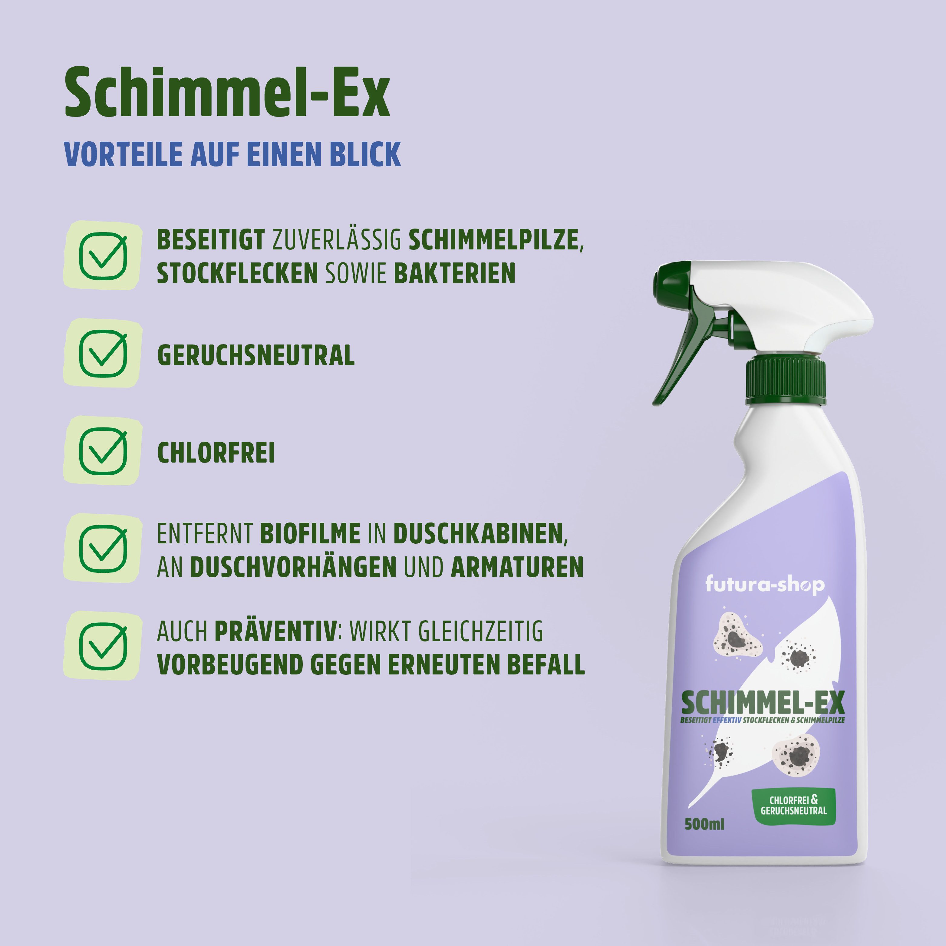 Futura-Shop Schimmelentferner Chlorfrei 0.5 L für Wohn- und Schlafräume Schimmelentferner (1-St)