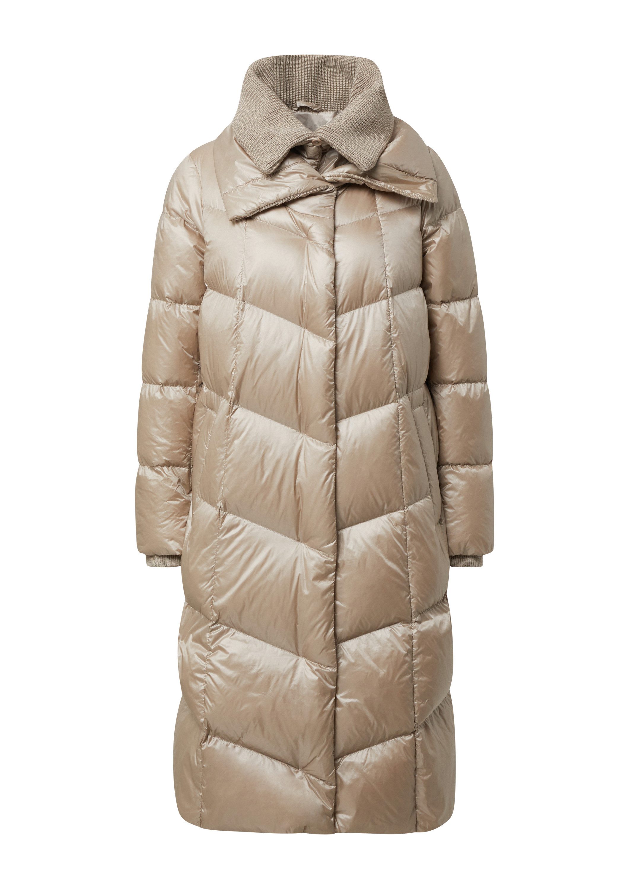 comma Wintermantel Outdoor-Mantel Gesteppter Daunenmantel mit Strickkragen