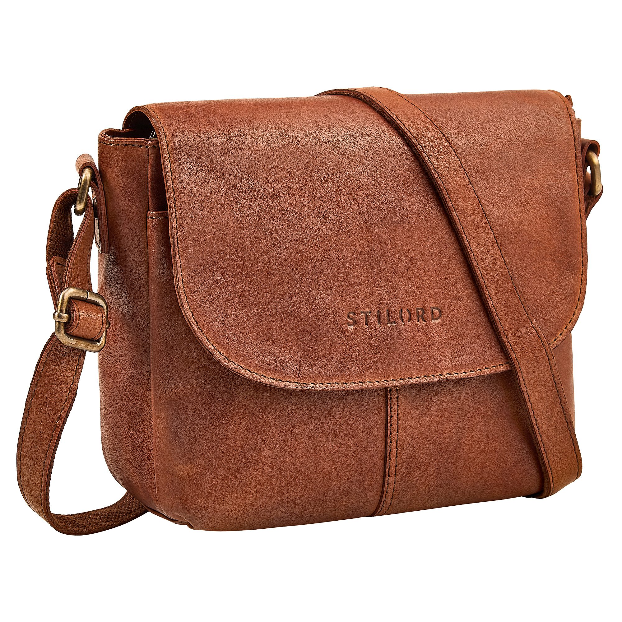 STILORD Handtasche "Elowen" Stylishe Kleine Echtleder Umhängetasche für Damen