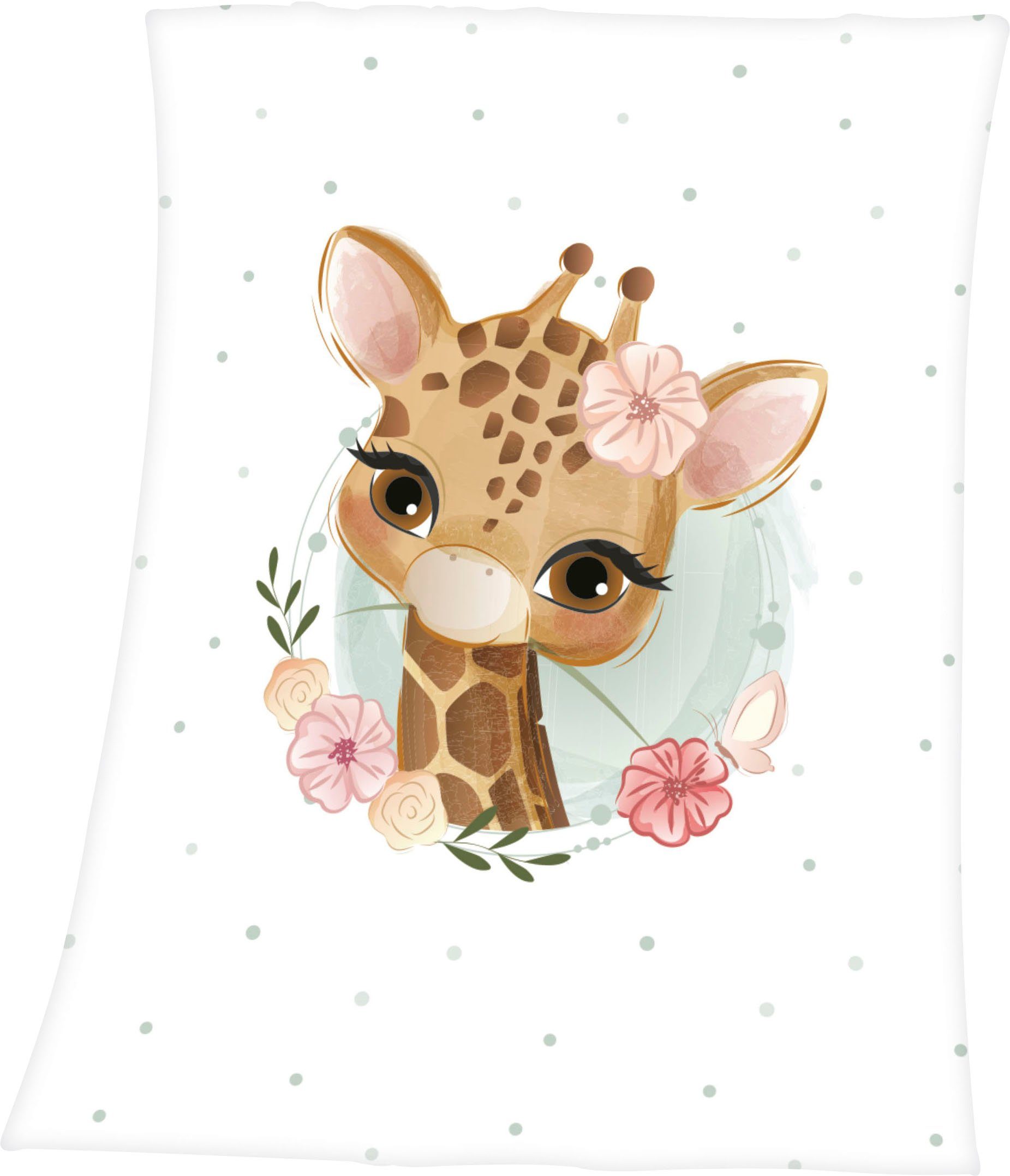 Babydecke Giraffe, Baby Best, mit liebevollem Motiv, Kuscheldecke