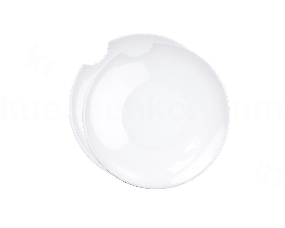 Speiseteller TV Tasse Suppenteller 75 großer Teller mit Biss rund 2er Set 24cm weiß