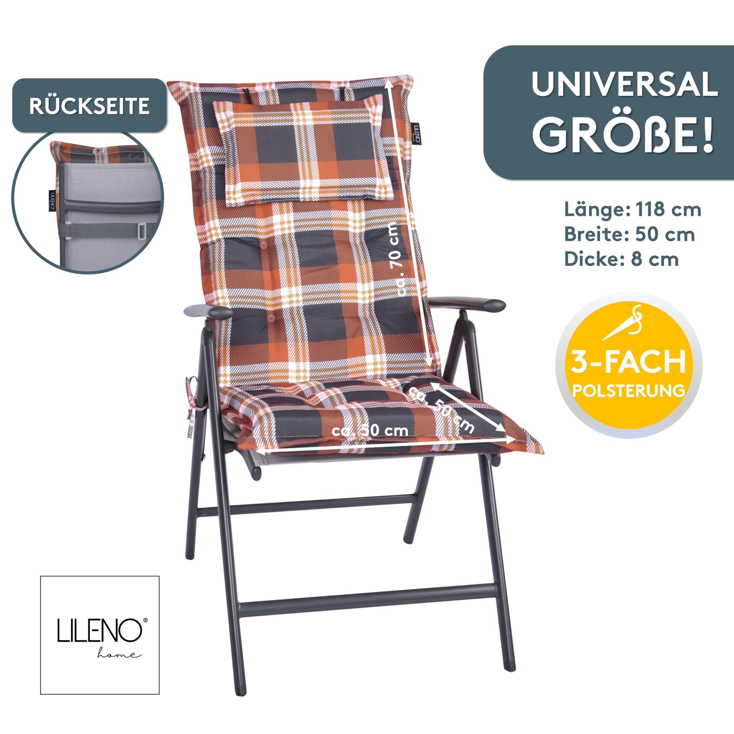 LILENO HOME Hochlehnerauflage Gartenstuhl Auflage, bequeme günstig online kaufen
