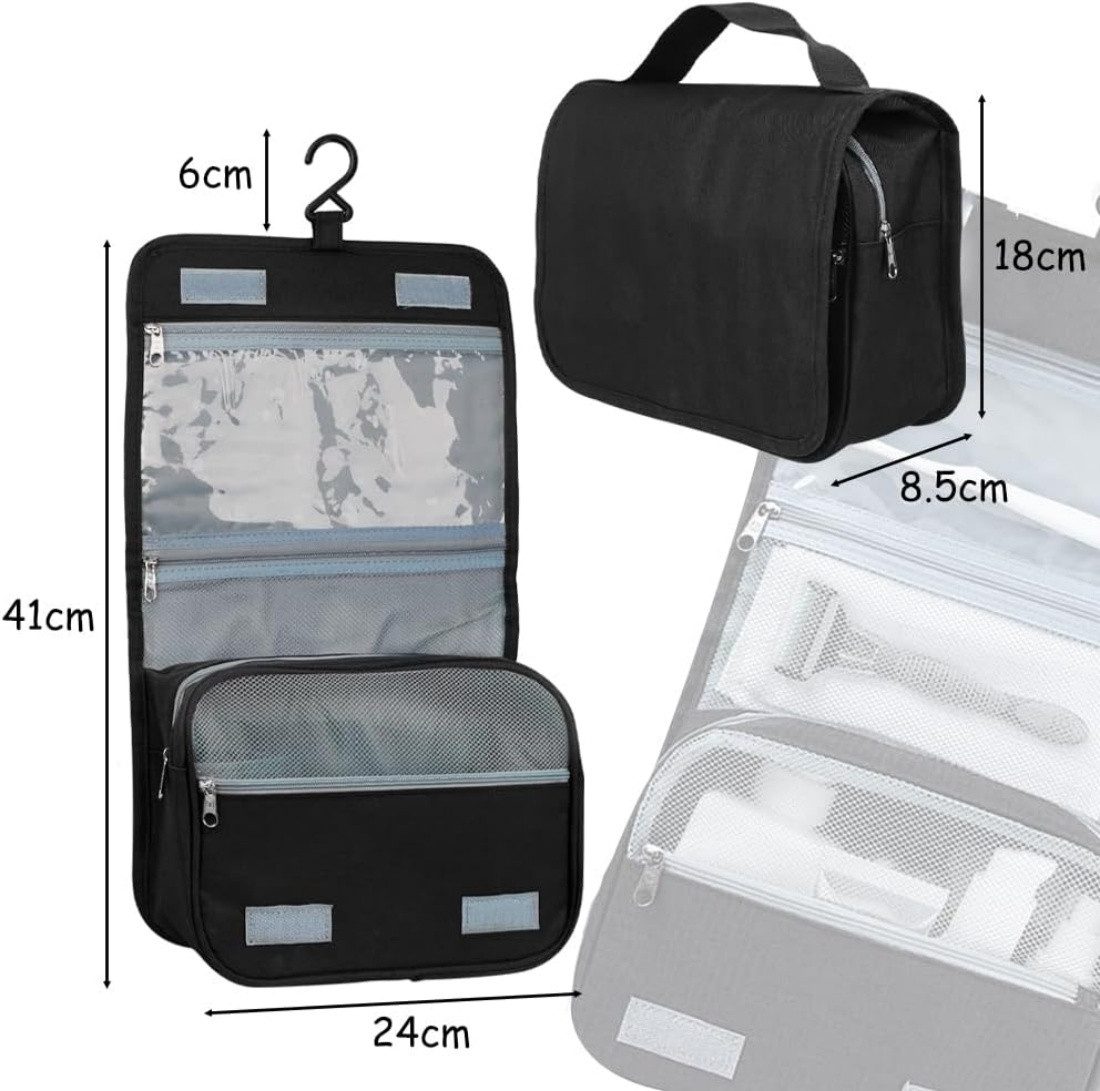 VEKROBOT Kofferorganizer Reise Kosmetiktasche Wasserdicht faltbar groß Mit Nass Trockentrennung (Packung, 1-tlg., asserdichte hängbare Reise Toilettentasche), Tragbare Reise Aufbewahrungstasche