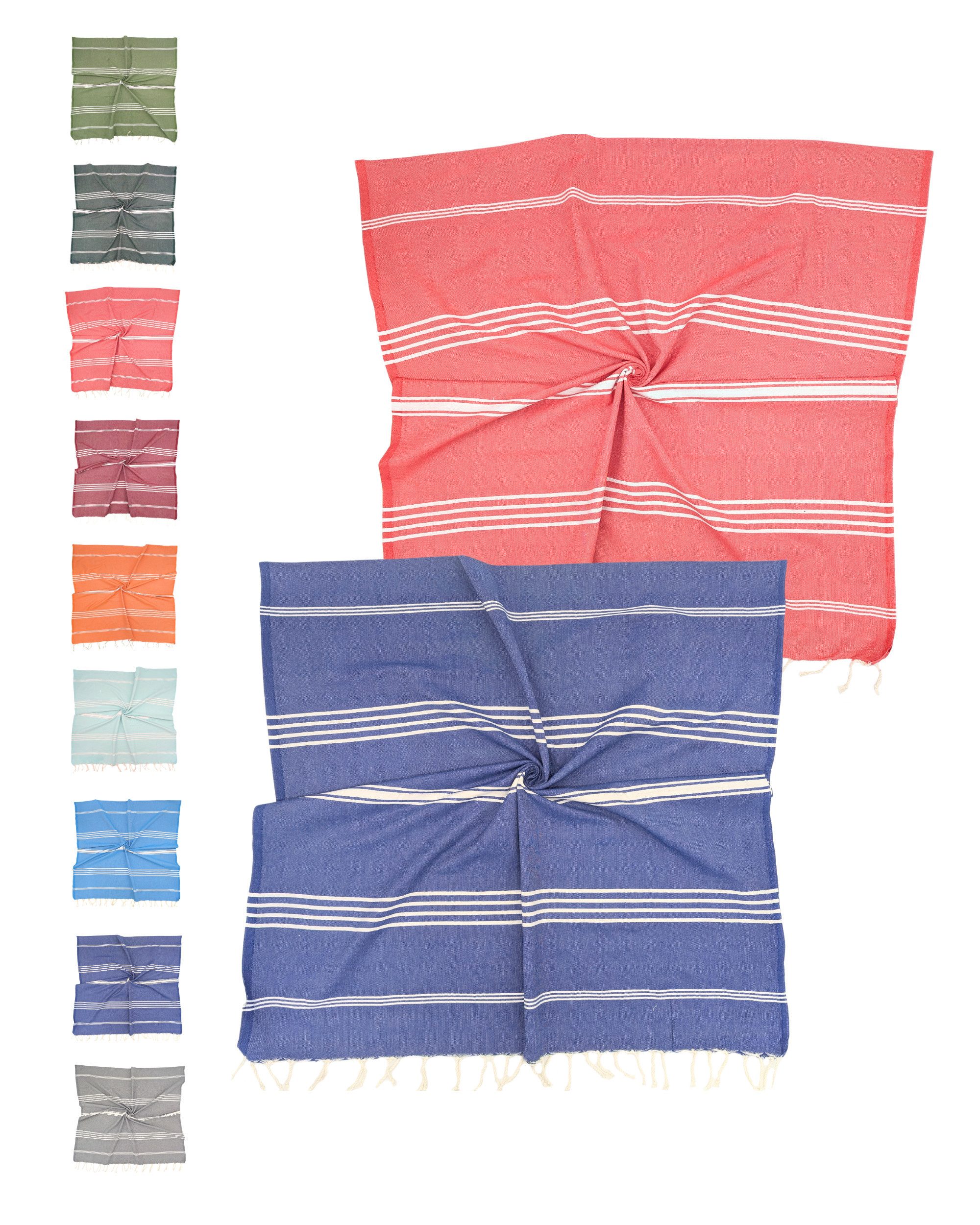 furora HOLIDAY Saunatuch Strandtuch Hamamtuch: groß 100x200 cm Saunatuch, Strandhandtuch dünn, Strandtuch Saunatuch aus 100% Baumwolle Strandtuch Set