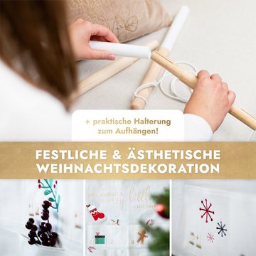 Amari befüllbarer Adventskalender AMARI ® Adventskalender zum Befüllen - Wandkalender mit 24 Fächern