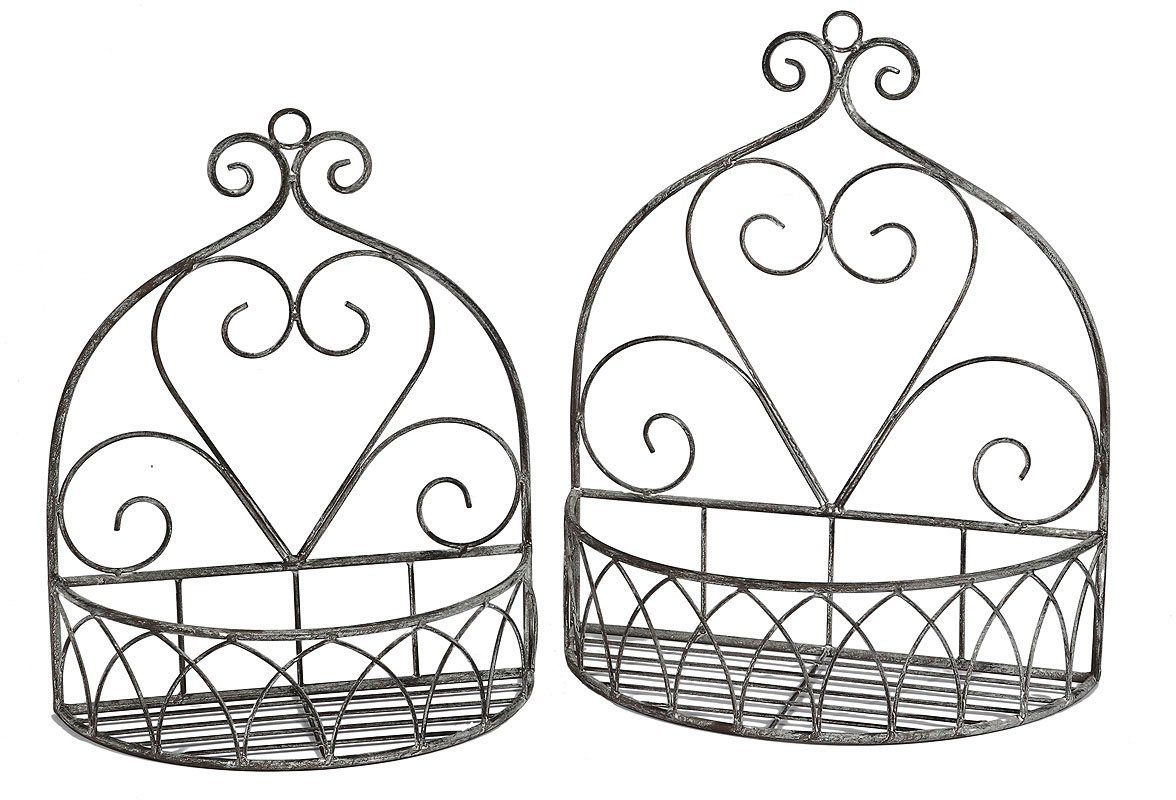 Ambiente Haus Wandregal Wandregal 2er Set rund in grau, 1-tlg. günstig online kaufen