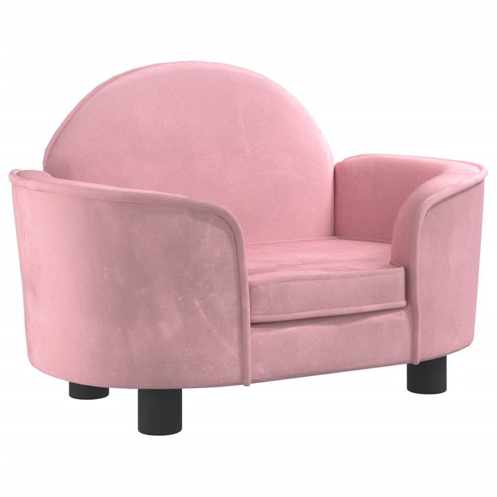 vidaXL Hundekorb Hundebett Rosa 66x40x45 cm Samt Körbchen Hundesofa