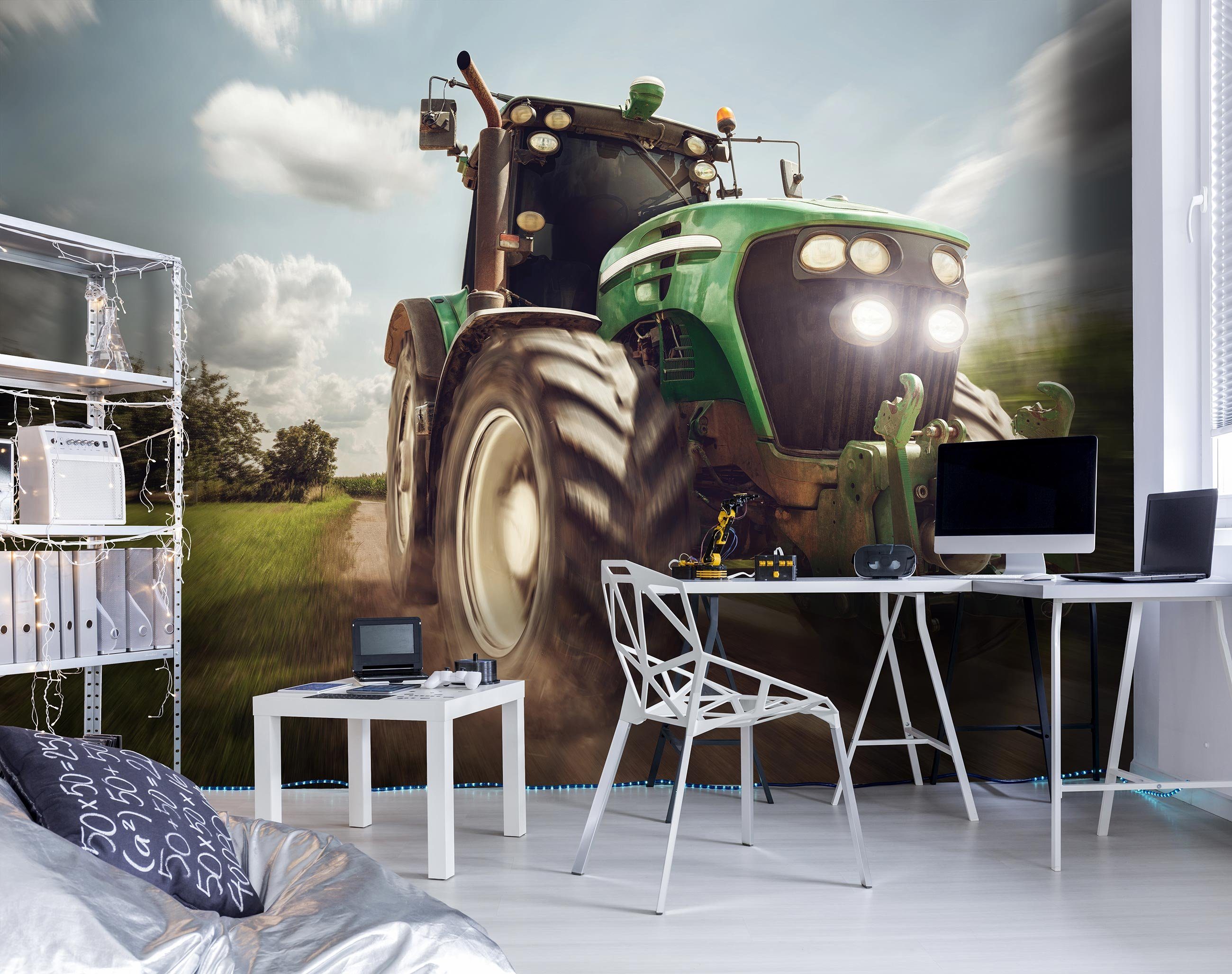 Wallarena Fototapete Kinderzimmer Jungen Traktor Feld günstig online kaufen