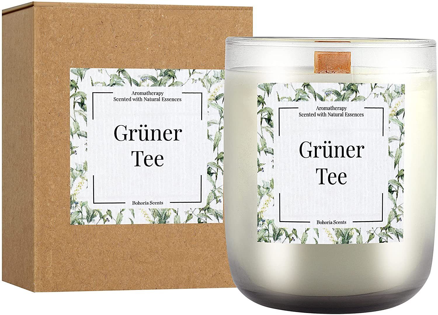 BOHORIA Duftkerze BOHORIA® Aromatherapie Duftkerze mit Holzdocht und natürlichen Ölen, handbefüllt