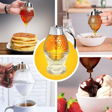 Lubgitsr Honigglas Honigspender Sirupspender Honiggläser Honigglas Honigglas mit Ständer, (1-tlg)