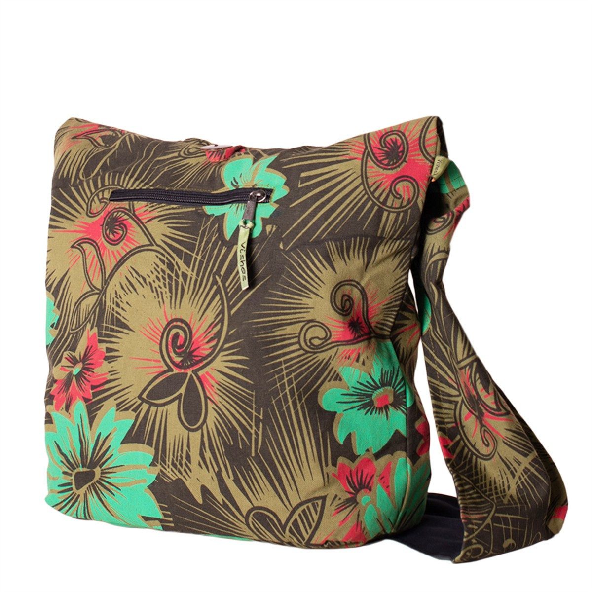 Vishes Beuteltasche Schultertasche Beuteltasche aus Baumwolle Blumen Hippie Tasche, Alternative Bekleidung, Ethno, Hippie, Retro Style